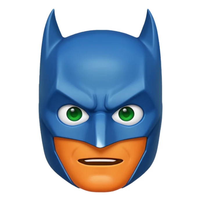 batman emoji in blue, orange and green color sticker