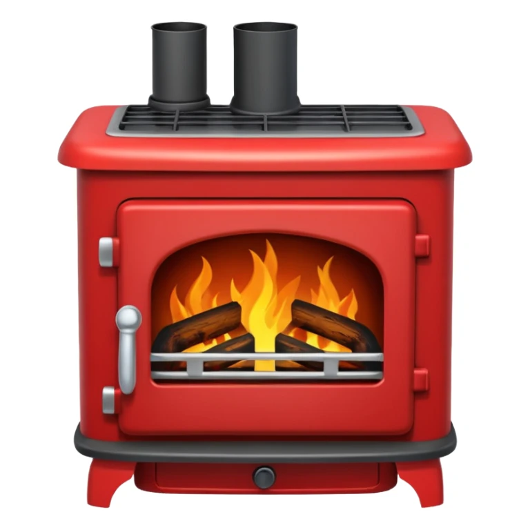 red wood burning stove sticker