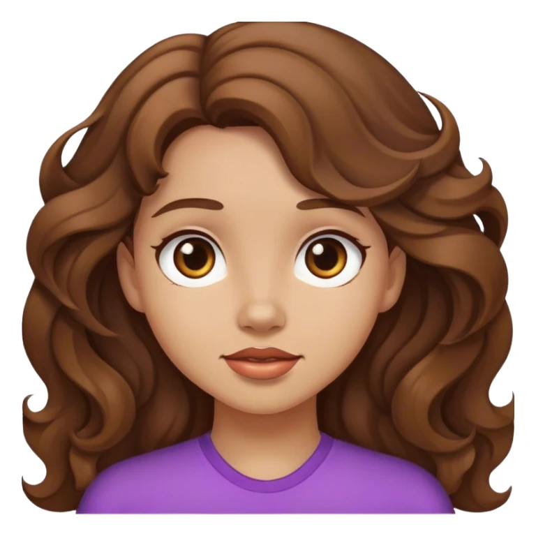 Girl with wavy brown hair and light skin  sticker