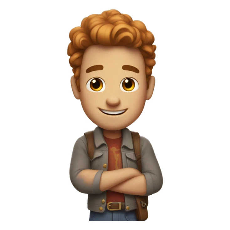 friendly, nice, welcoming, happy, in PIXAR styl sticker