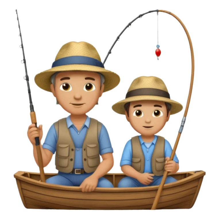 Father and son fishing on a boat sticker