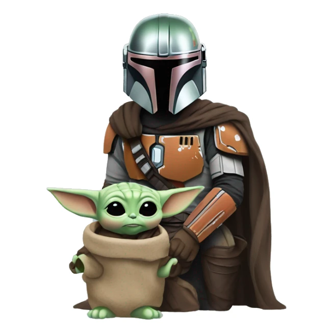 The mandalorian avec baby yoda sticker