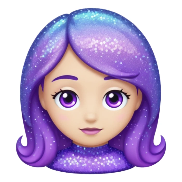 Glitter Purple and Cian add sticker