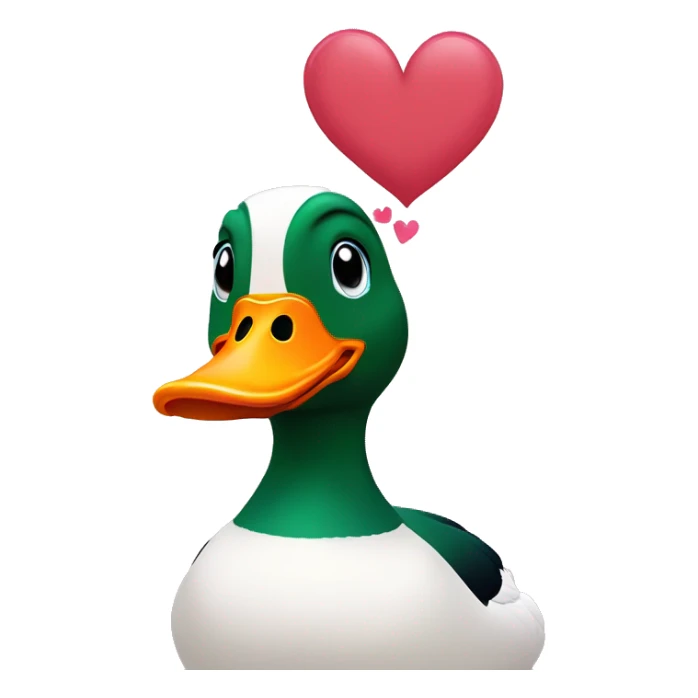 mallard duck with hearts as eyes sticker