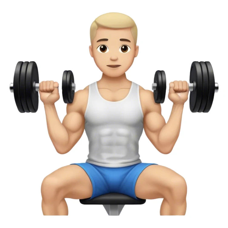 man seated dumbbell wrist curl sticker