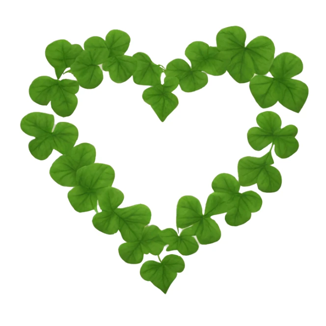 heart with ivy leaves around it sticker