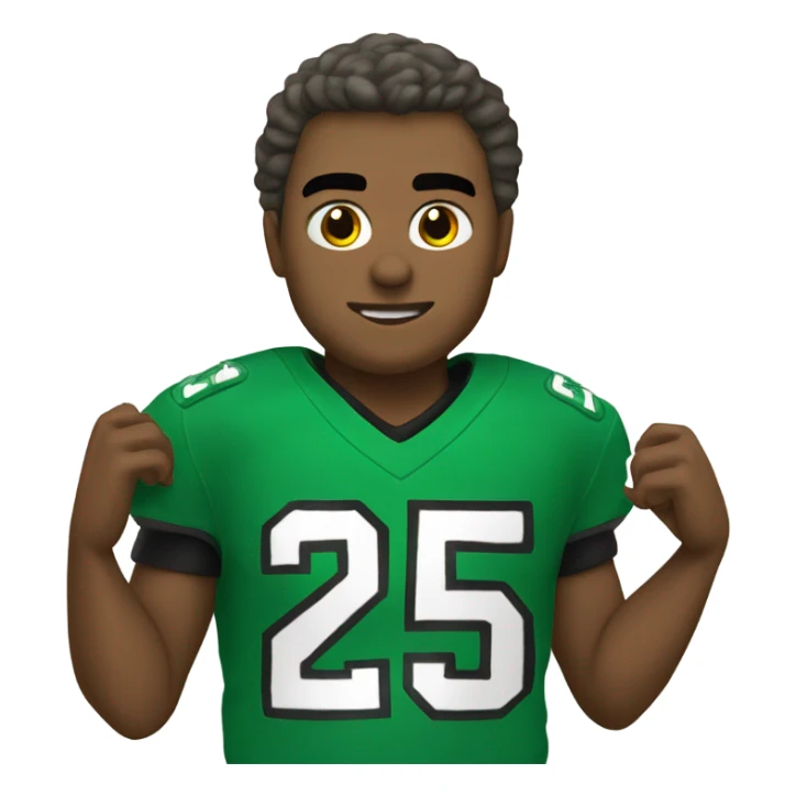 Eagle playing football in Kelly green uniform jersey number 25 sticker