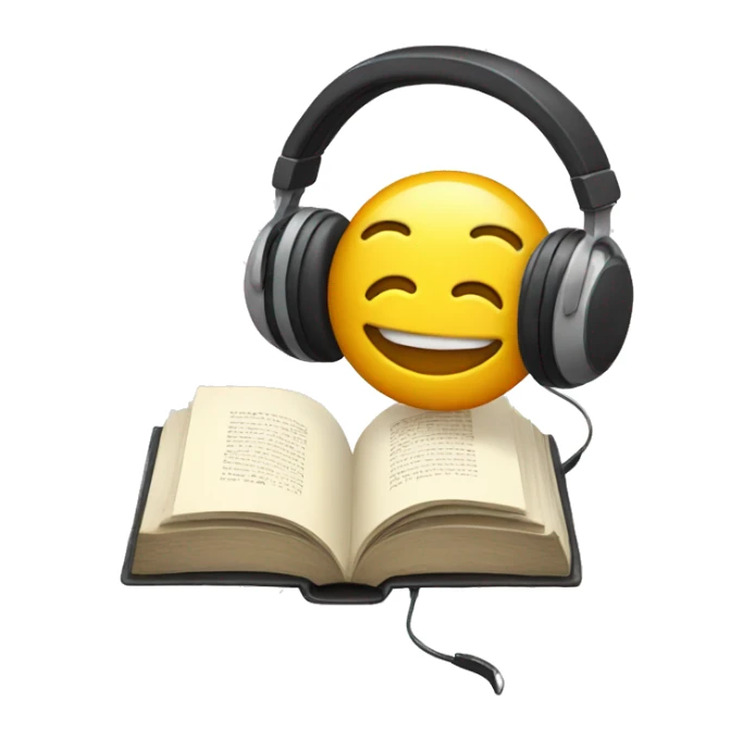 book and headphones sticker