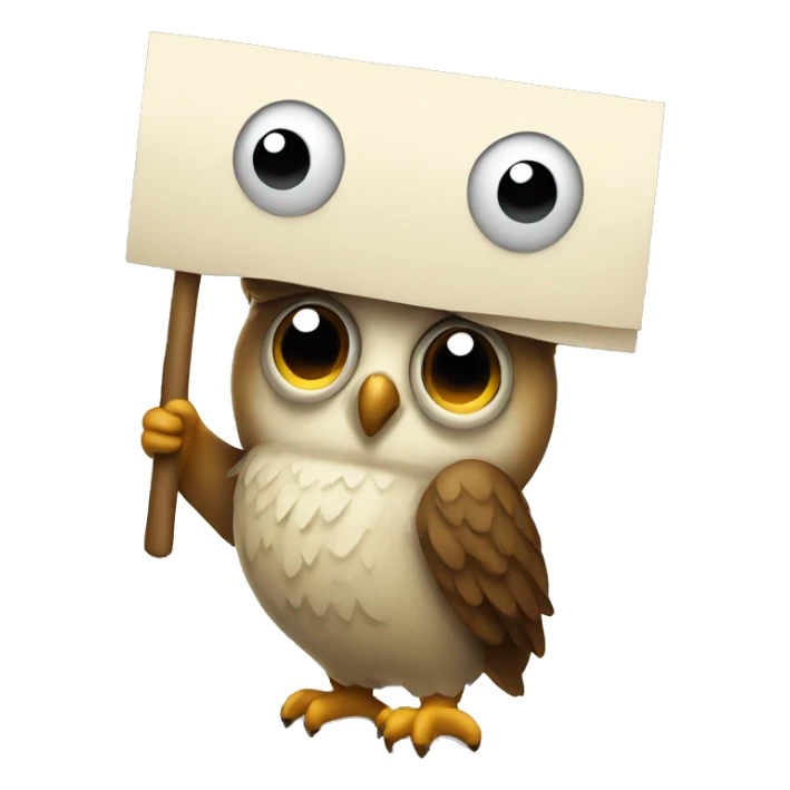 Owl holding rigged sign that is unhappy  sticker