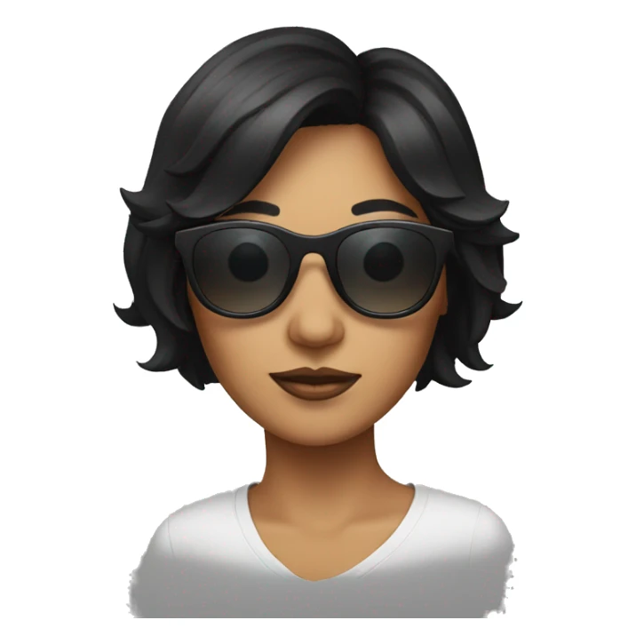 woman with sun glasses, short black hair  sticker
