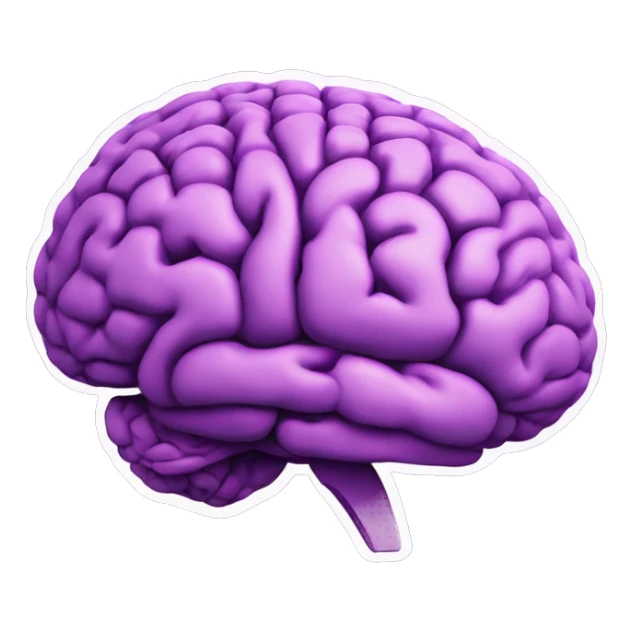 purple labelled diagram of the brain sticker