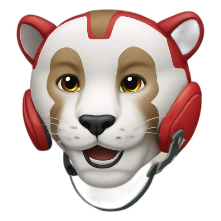 anthropomorphic puma football player sticker