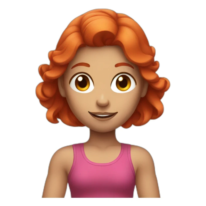 bicep girl with red hair sticker