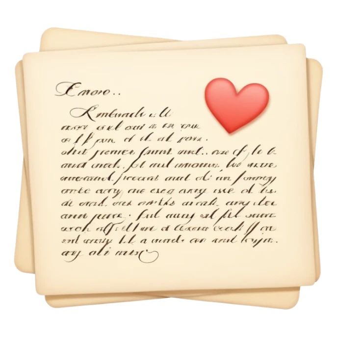 Light cream color romantic letter sticker