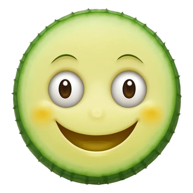 smiley face with only eyes replaced by cucumbers, mouth and face unchanged sticker