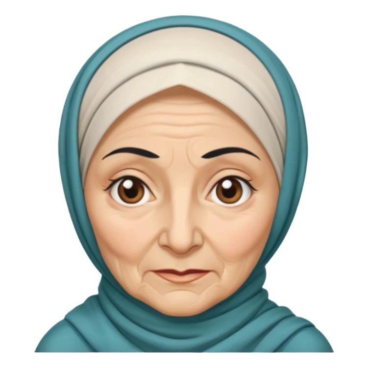 VERY OLD WHITE WOMAN HIJAB BLACK EYEBROWS sticker
