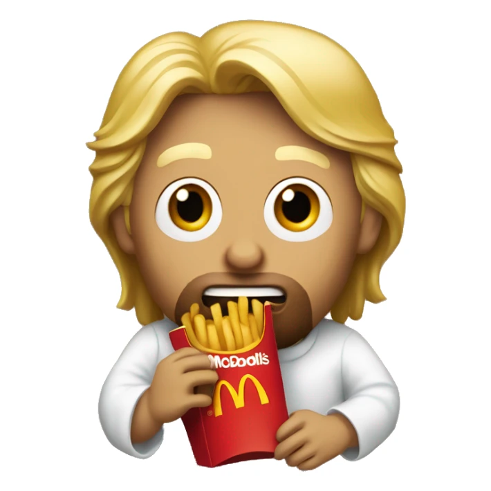 Donald trump eating McDonalds with Jesus sticker