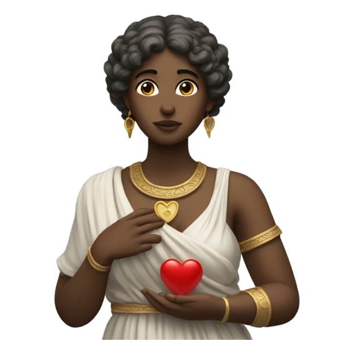 Greek Sappho holds a heart in her hand sticker
