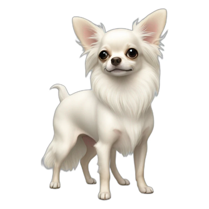 rice cake chihuahua longcoat white sticker