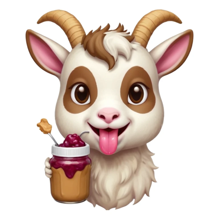 cute baby goat eating peanut butter and jelly  sticker