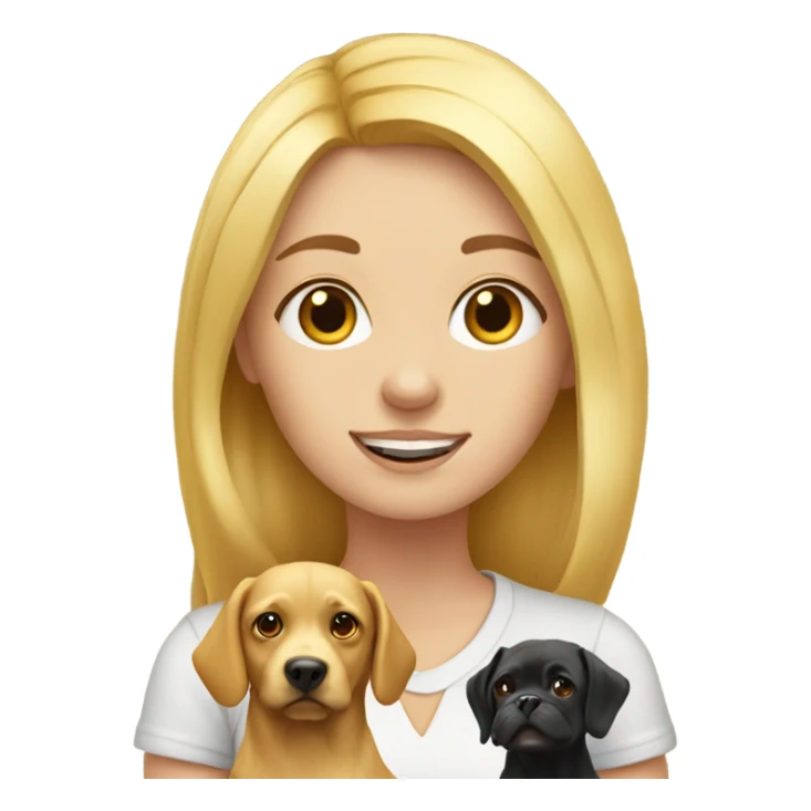 blonde girl with two dogs and 6 chickens sticker