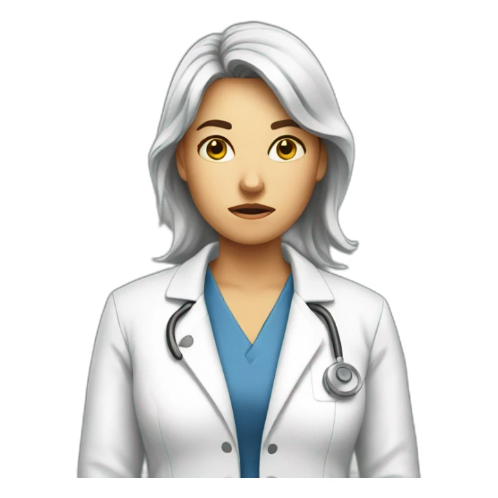 Upset women in lab coat sticker