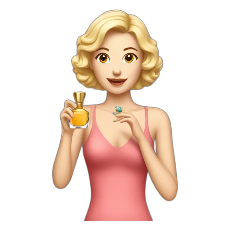 Woman holding a perfume bottle  sticker