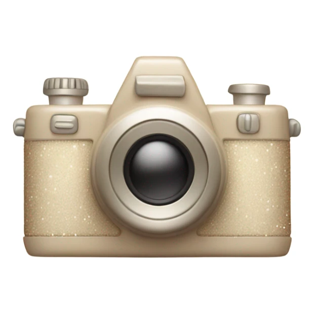 A vintage-inspired camera in soft beige with a subtle glow and sparkles. sticker