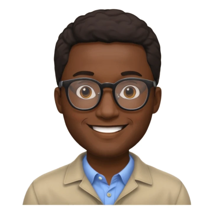 bold and wearing glasess black man sticker