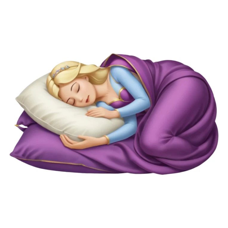 sleeping beauty blonde white girl with a silk pillow sticker