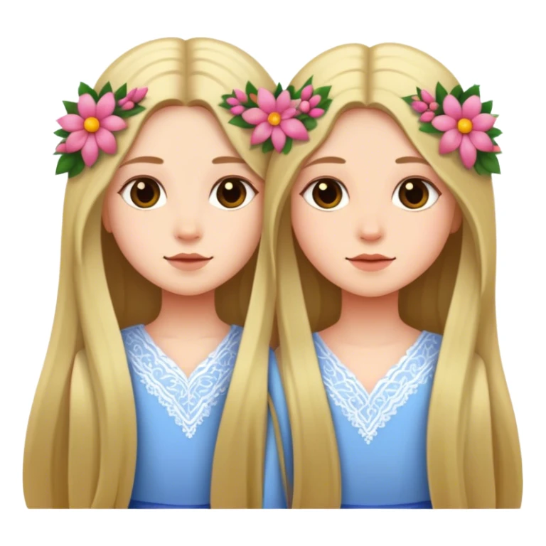 Flower girls with long hair sticker