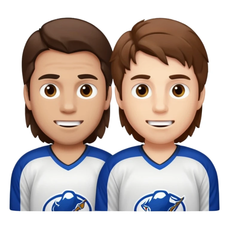 Ice Hockey brothers long hair missing teeth  sticker