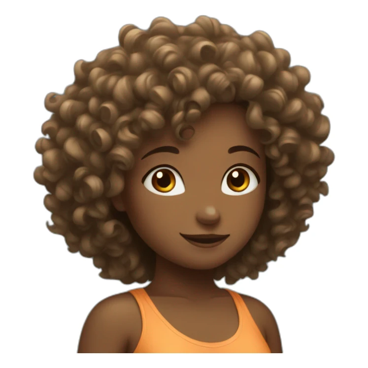 curly hair girl doing yoga sticker