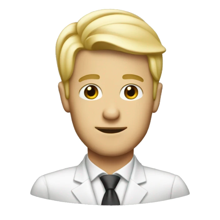 Blonde male attorney with a birthday hat sticker