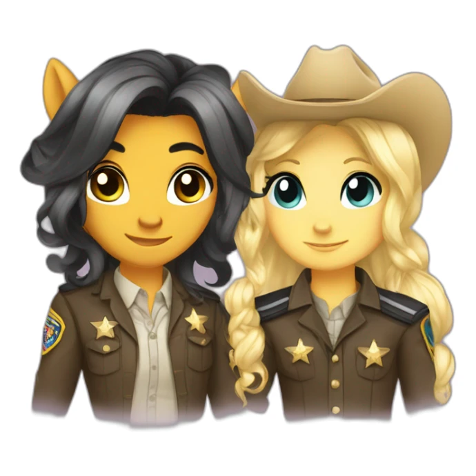 chibi lgbt pony and deputy sticker