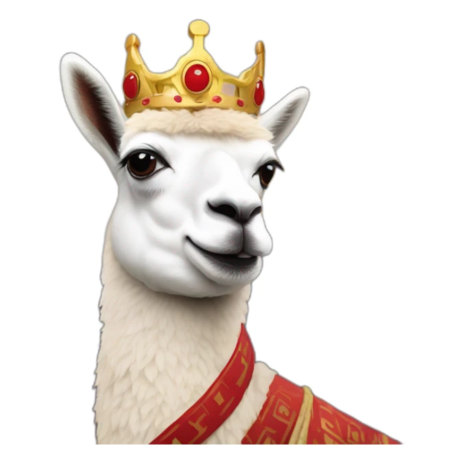 Lama rouge avec une couronne sticker