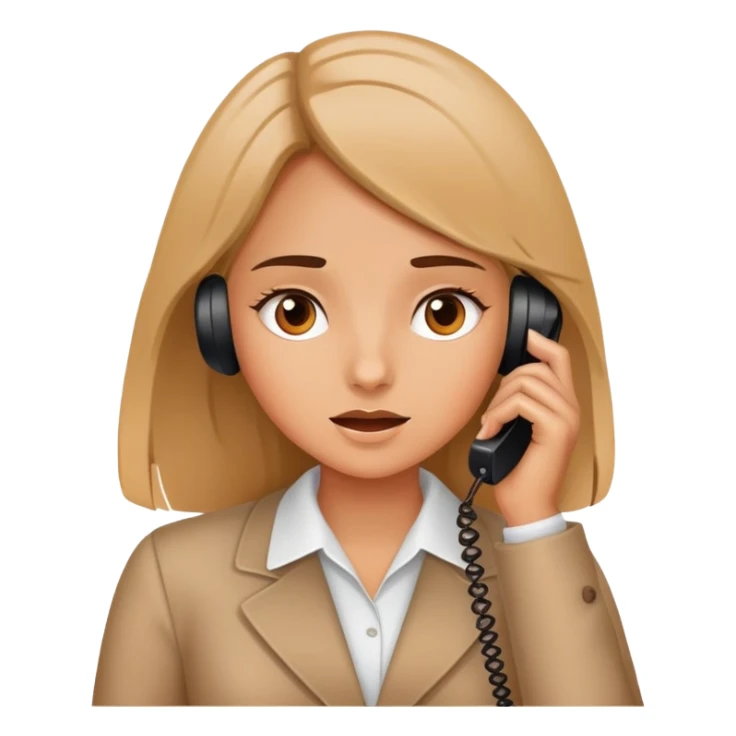 girl with a lot of phone calls and work sticker