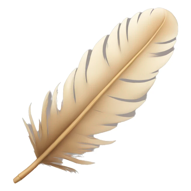 Beige feather sticker