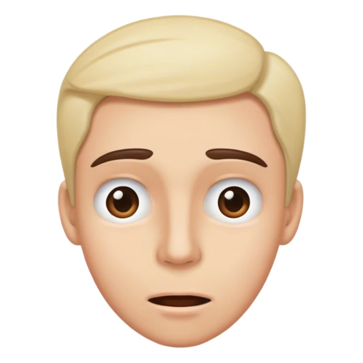 Eyebrows raised unevenly, mouth slightly open, the face of someone processing too much information at once. sticker