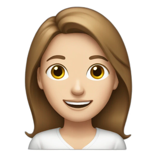 brown hair white woman celebrating sticker