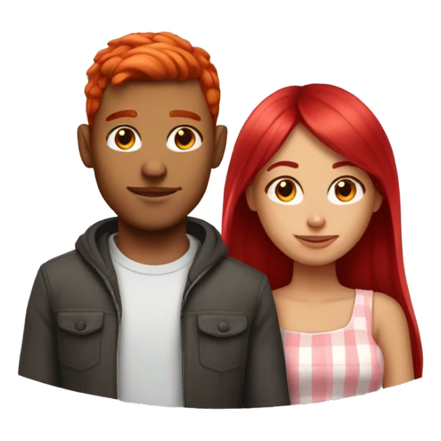 Cherry red hair girl with her boyfriend sticker