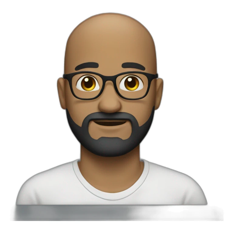 bald man with glasses and black three-day beard sticker