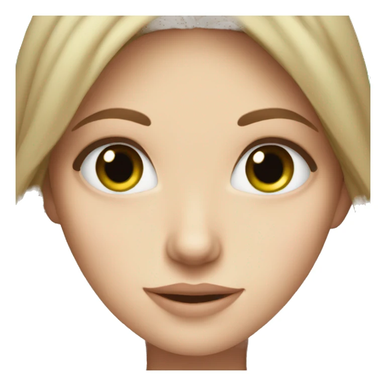 white girl with brown hair and green eyes  sticker