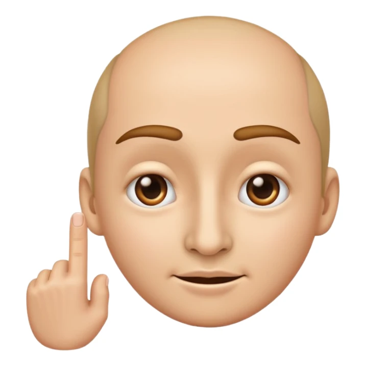 A classic emoji nose, no face, with a pointer finger touching the tip of it sticker