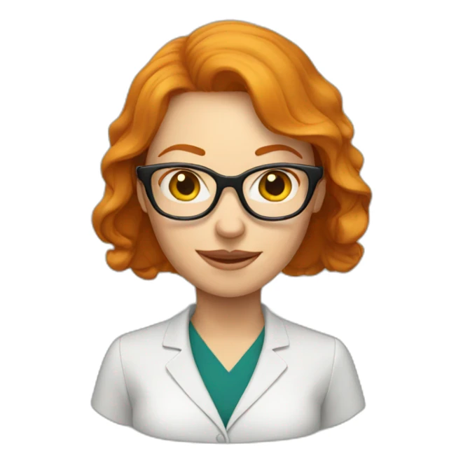Woman teacher ginger head with glasses sticker