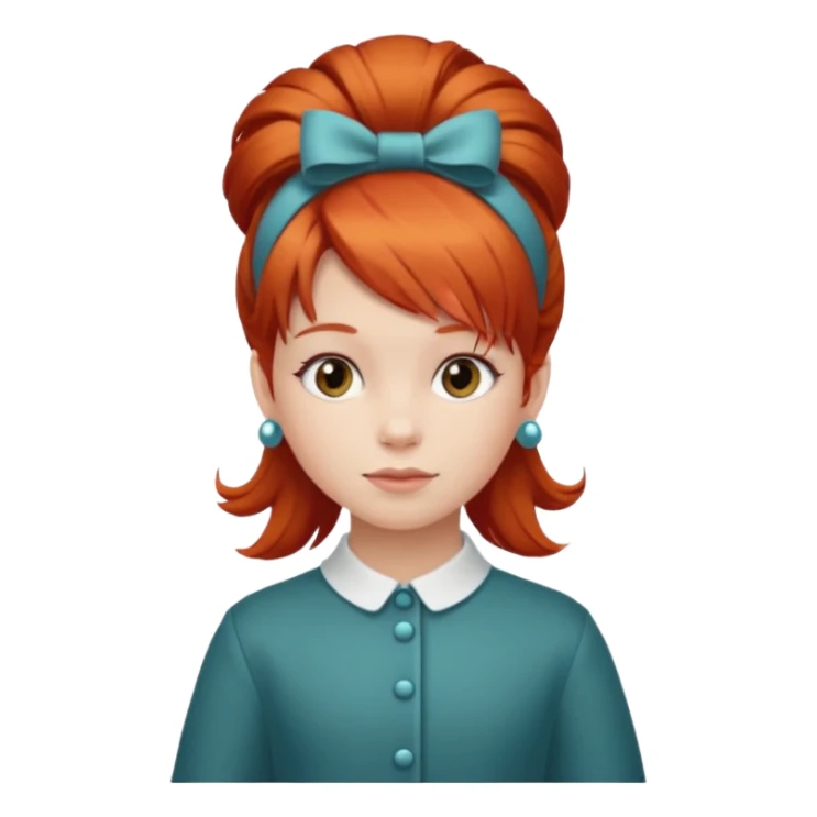 red girl kid with Bouffant sticker