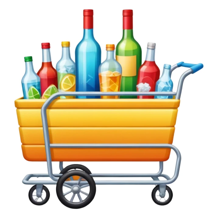 ichimliklar ortilgan arava sticker