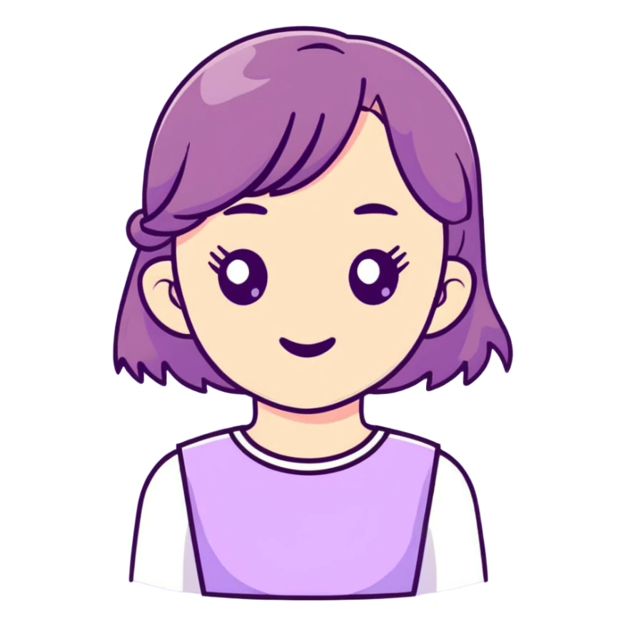 lilac pastel cute girl sticker