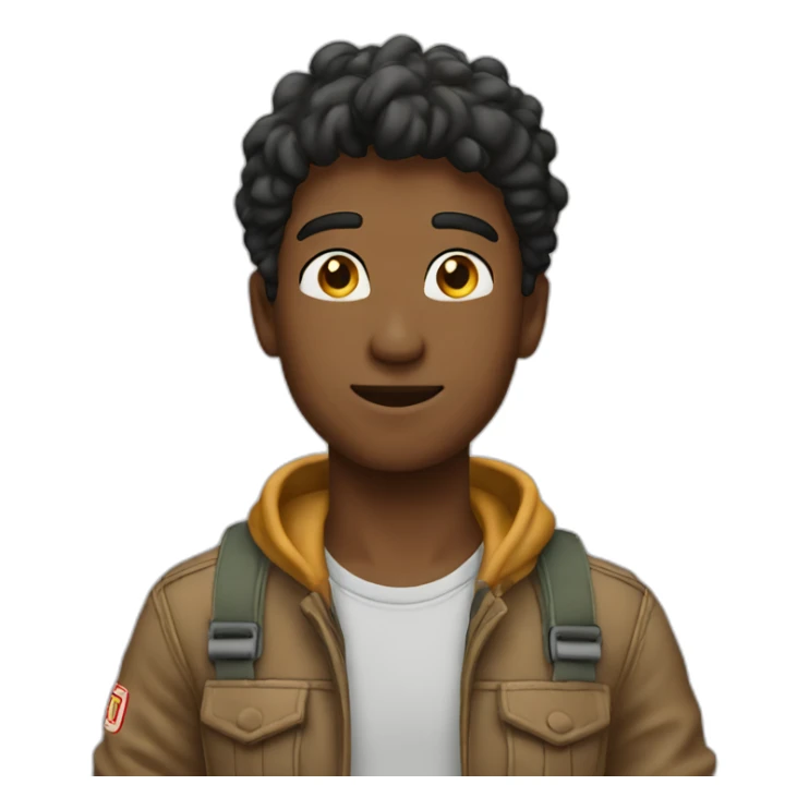 Young man casual outfit saluting. Only from chest up sticker