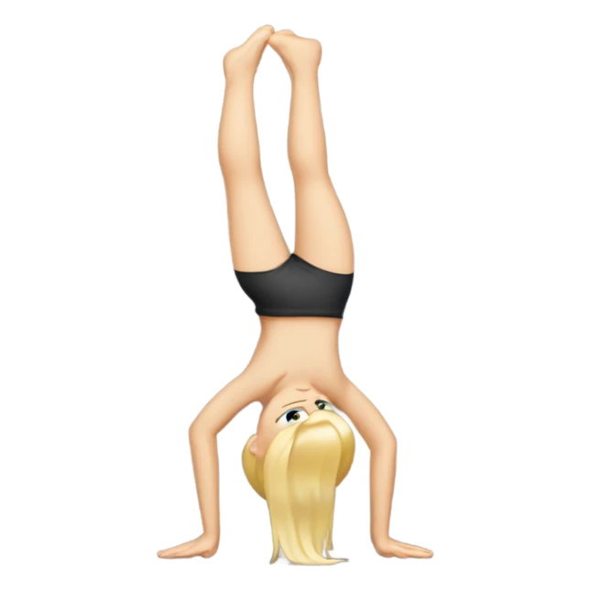 A blond girl who is doing a handstand sticker